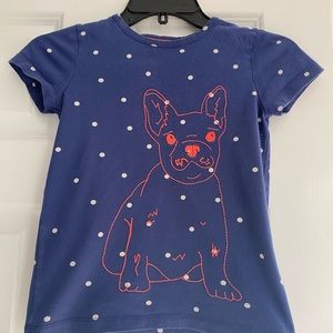 Mini Boden French Bulldog Embroidered T-Shirt 7-8Y